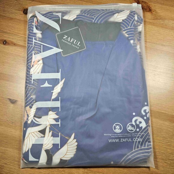 Zaful Men's Kimono Cardigan Open Front, Lapis Blue, S-3XL - Picture 5 of 6